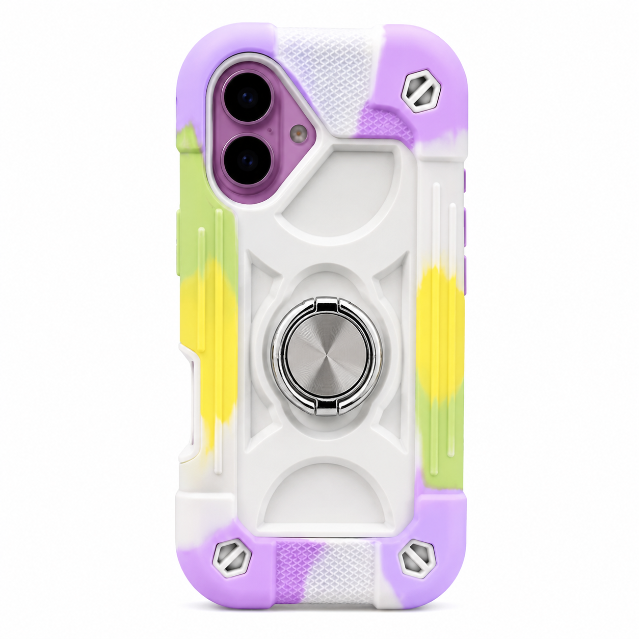 Rugged Hard Armor Grip Case with 360° Ring Stand