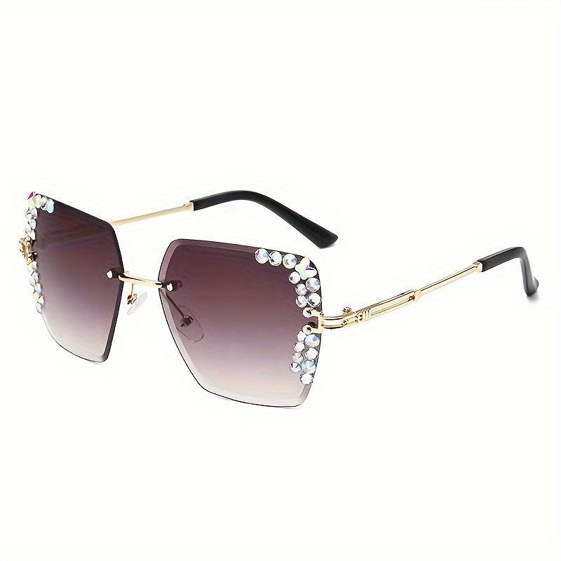 Oversized Gradient Rimless Sunglasses