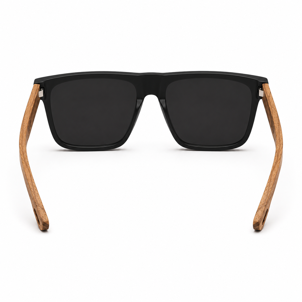 Wood Grain Style Square Sunglasses