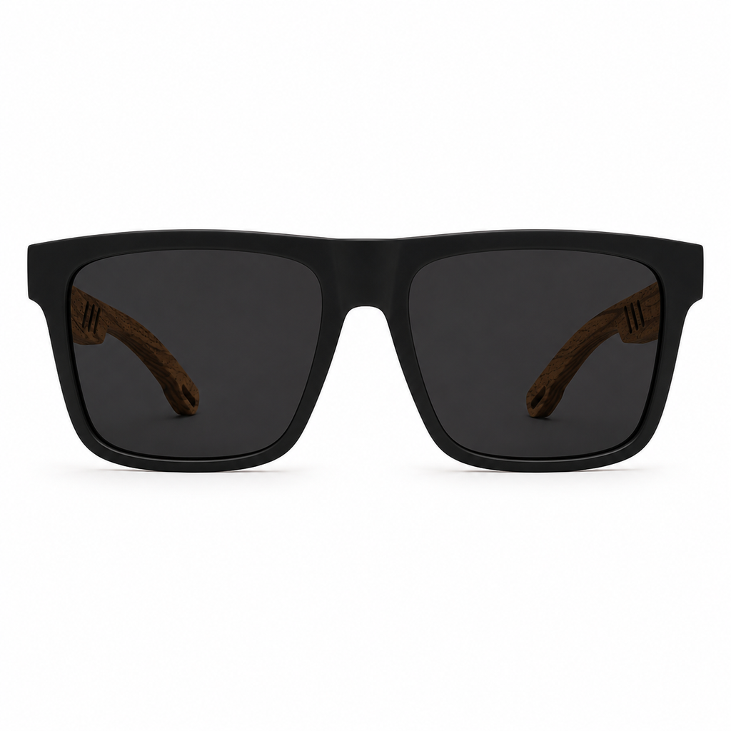 Wood Grain Style Square Sunglasses