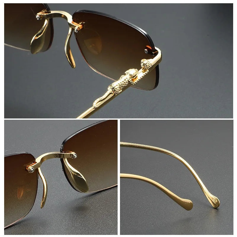 Vintage Rimless Sunglasses Oval Sunglasses