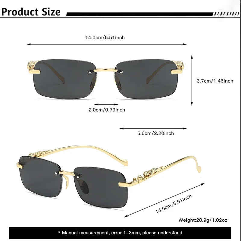 Vintage Rimless Sunglasses Oval Sunglasses