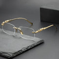 Vintage Rimless Sunglasses Oval Sunglasses