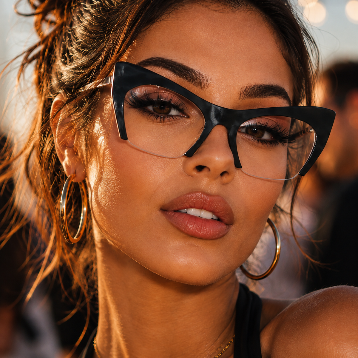Vintage Half-Frame Cat Eye Glasses