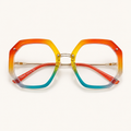 Vintage Oversized Metal Polygon Glasses