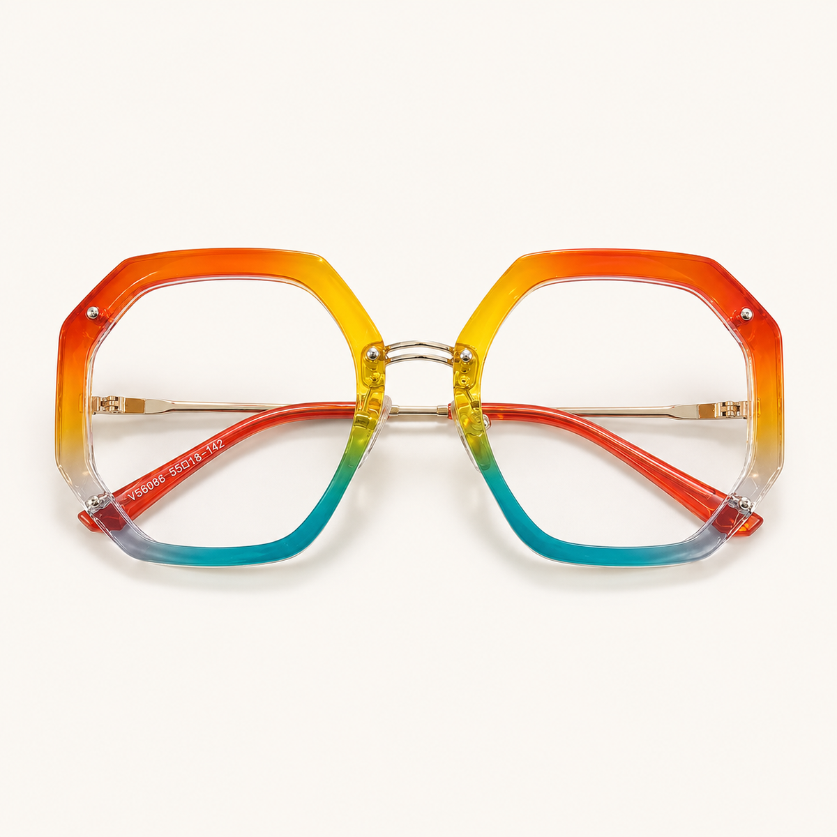 Vintage Oversized Metal Polygon Glasses