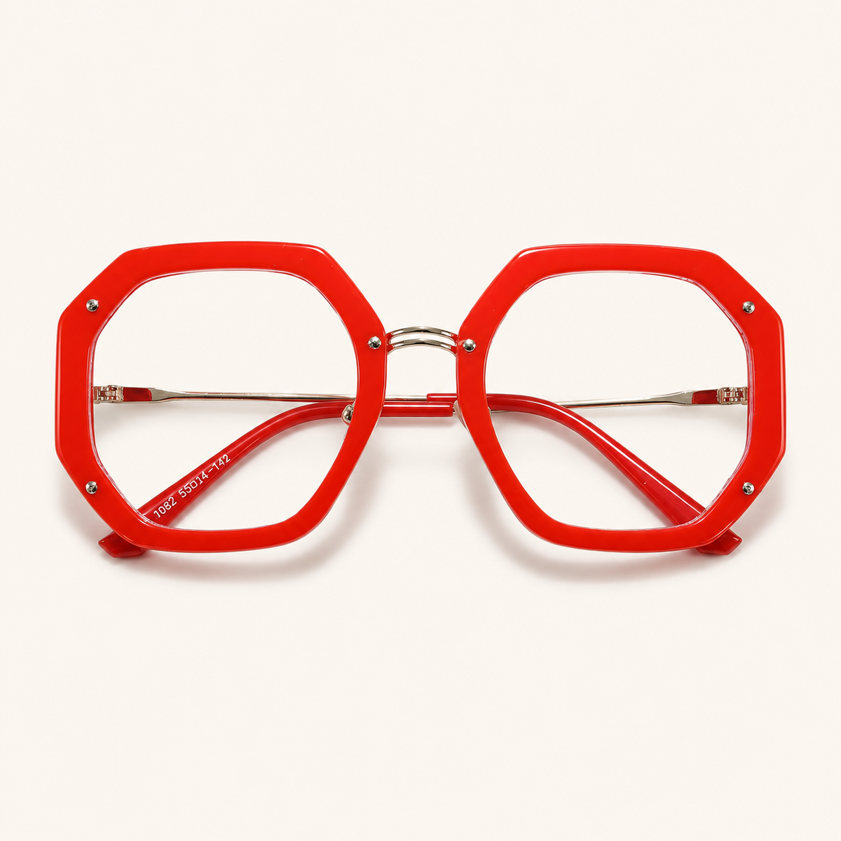 Vintage Oversized Metal Polygon Glasses