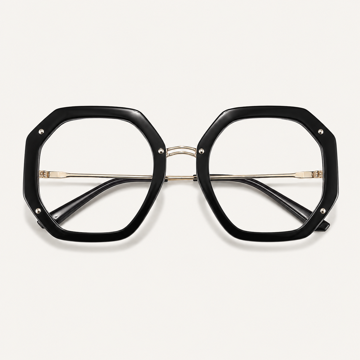 Vintage Oversized Metal Polygon Glasses