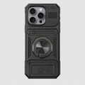 Shock-Resistant Heavy-Duty iPhone Case with Metal Ring Holder & Hidden Dual Card Slot