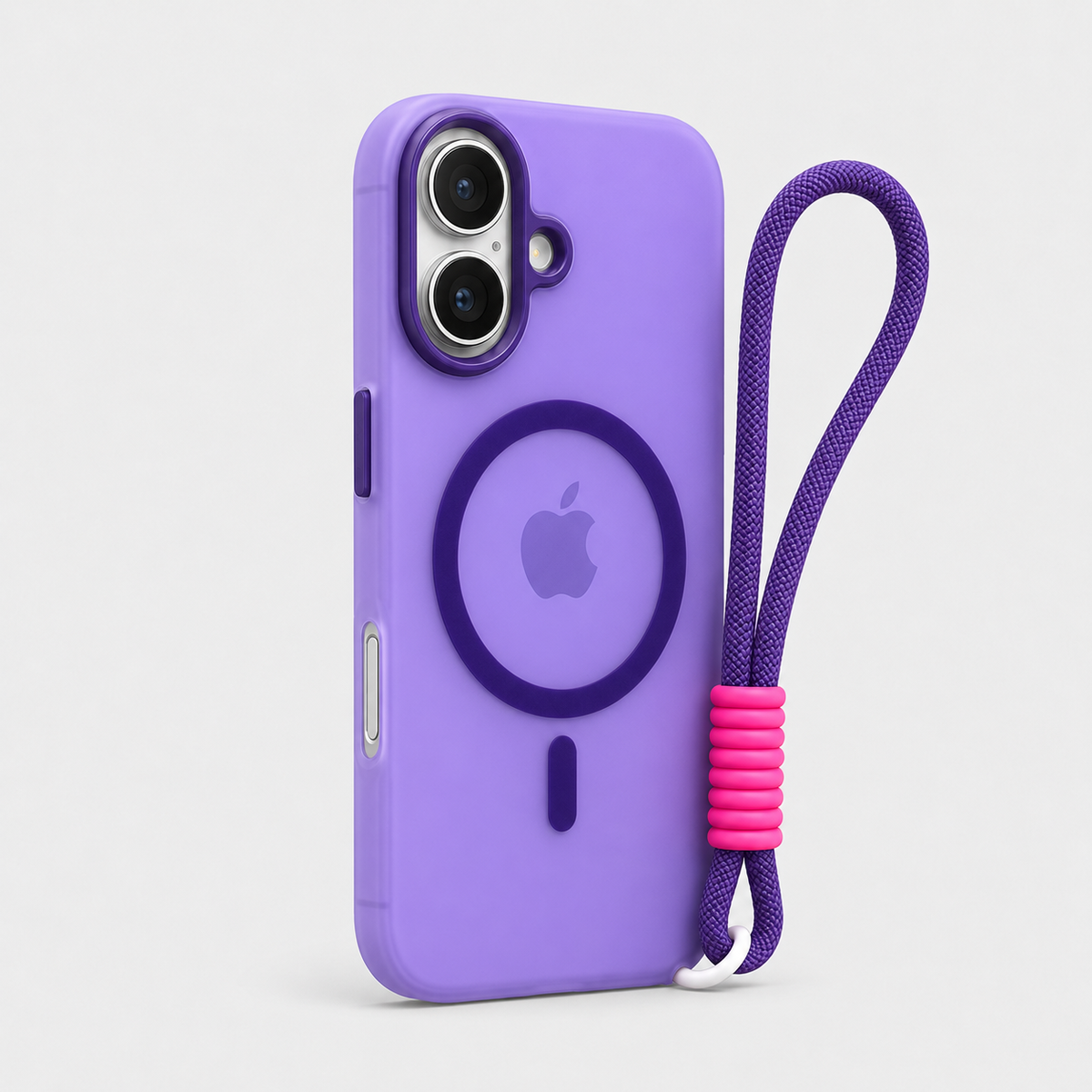Candy Color MagSafe iPhone Case with Wrist Strap & Soft Matte Cover