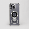 Magnetic MagSafe Clear iPhone Case with Plated Stand & Shockproof Bumper