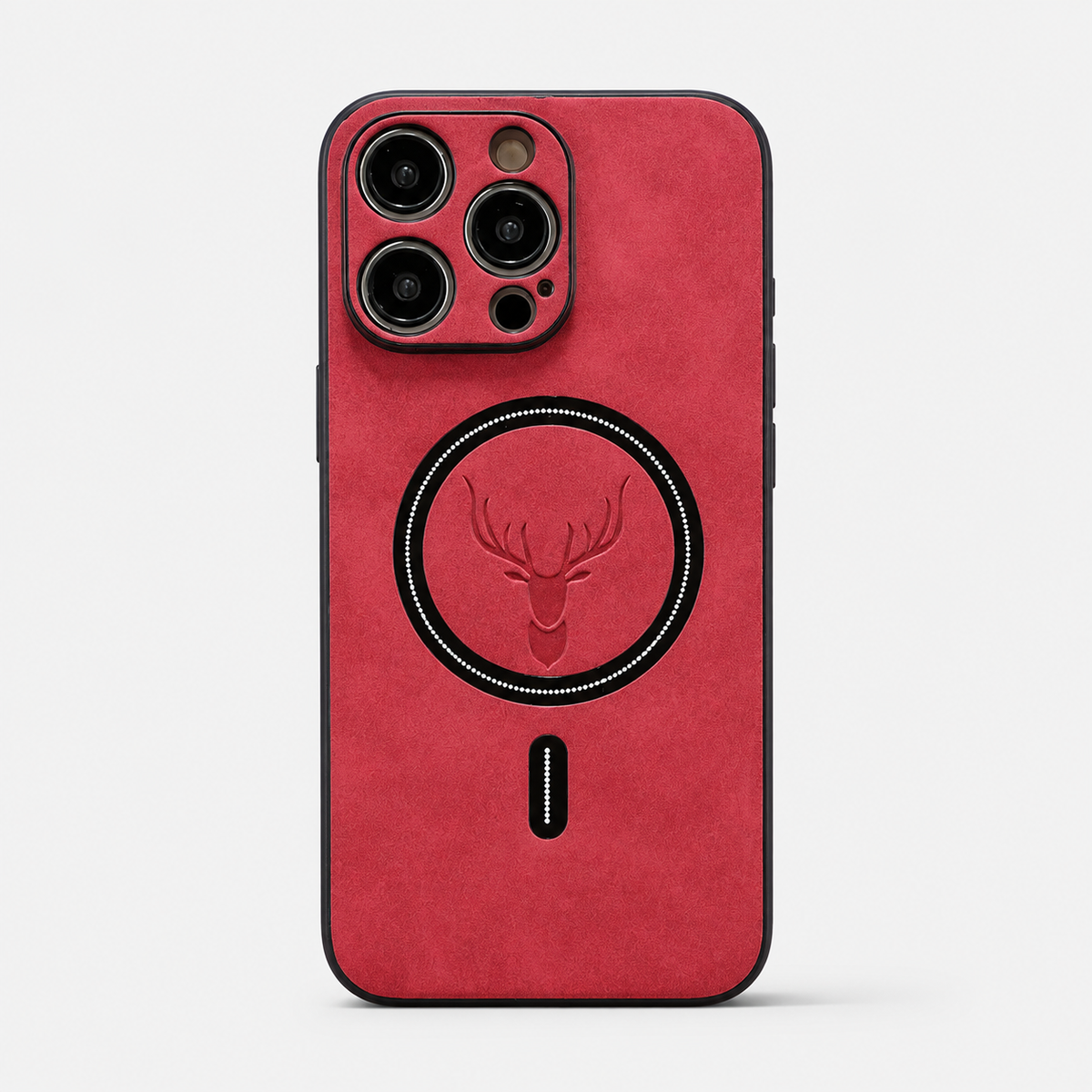Deer Head Leather MagSafe Case for iPhone with Shockproof Soft Cover