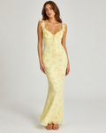 Floral Low-Cut Maxi Dress