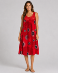 Elegant Geometric Lace Hem A-Line Dress