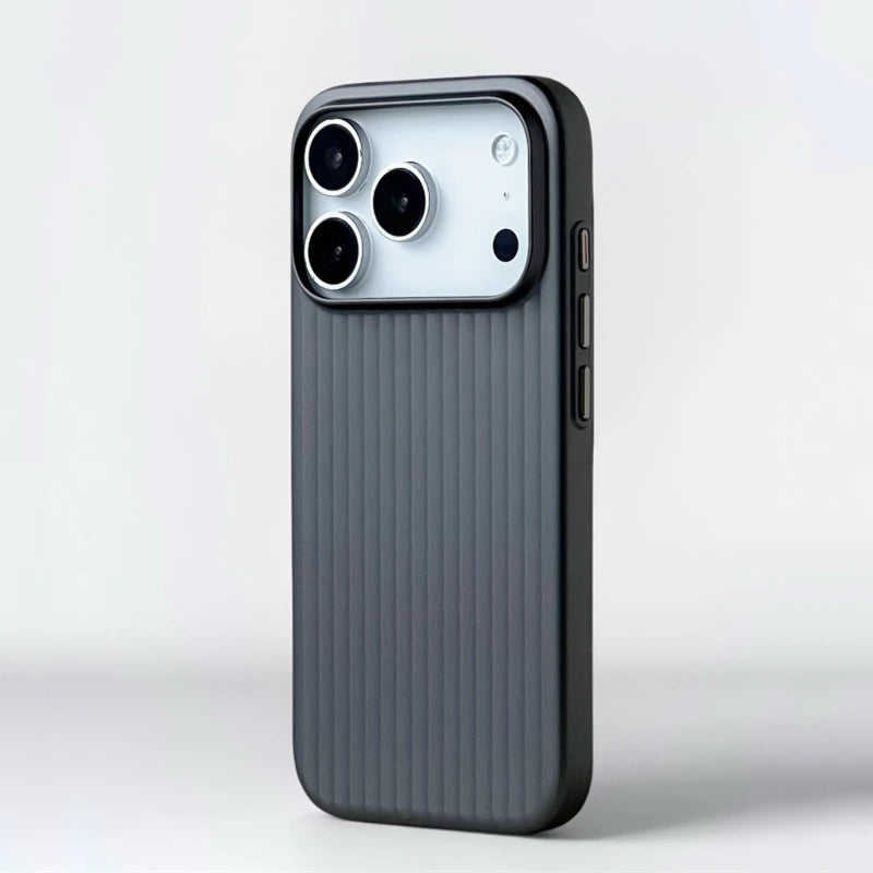 Fashion Plated Luggage Stripe MagSafe iPhone Case Shockproof Matte Wireless Charging Cover for iPhone