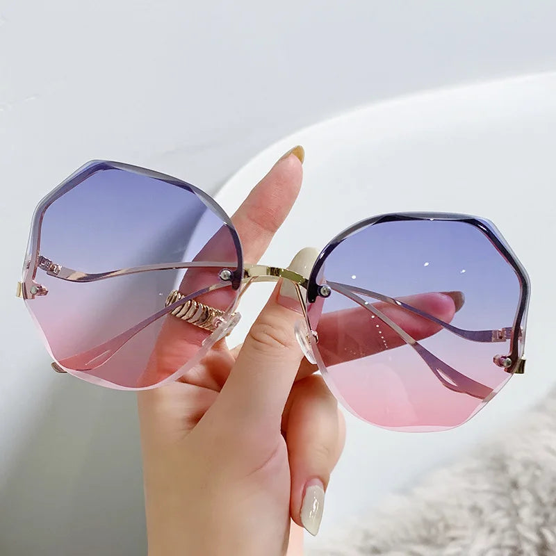 Vintage Oversized Rimless Sunglasses