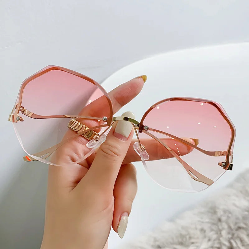 Vintage Oversized Rimless Sunglasses