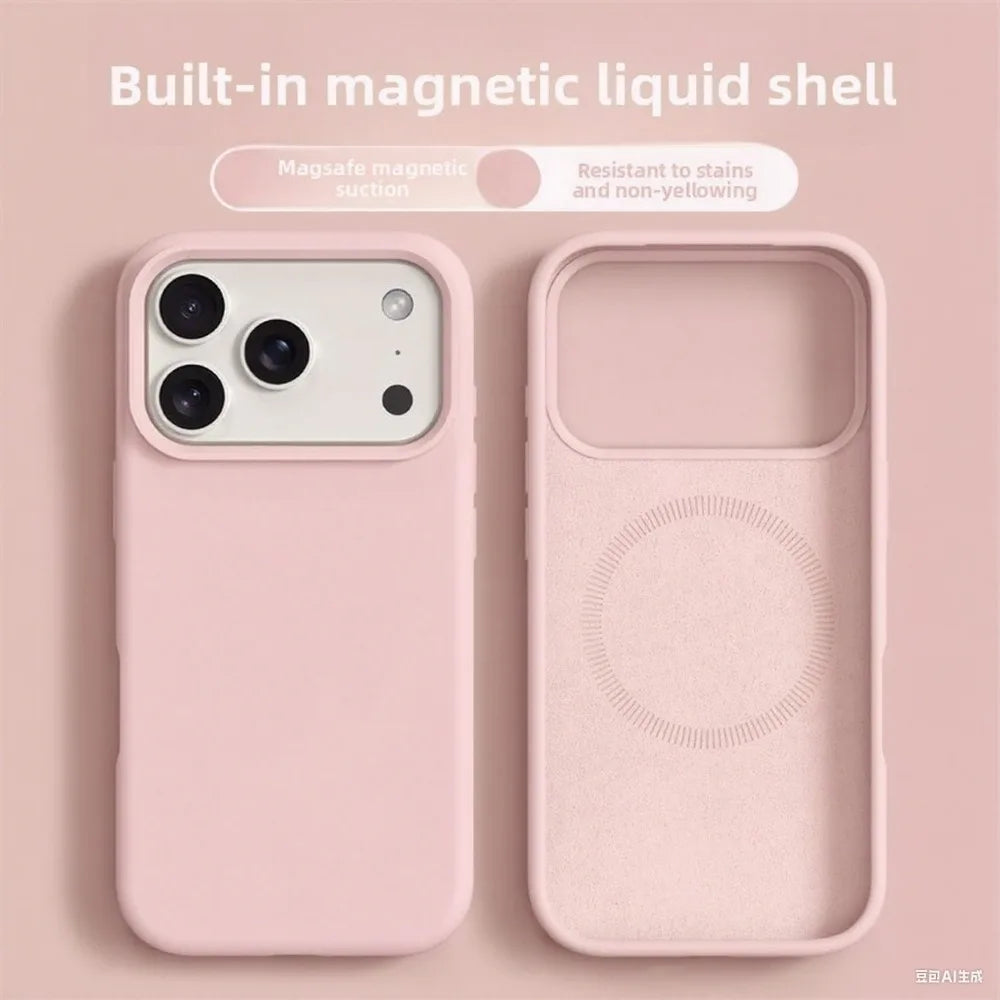 Liquid Silicone MagSafe iPhone Case with Soft Shockproof Bumper for iPhone