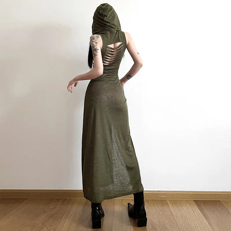 Sahara Hooded Split Maxi Dress