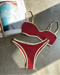 Solid Bandeau Brazilian Bikini