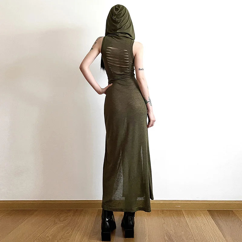 Sahara Hooded Split Maxi Dress