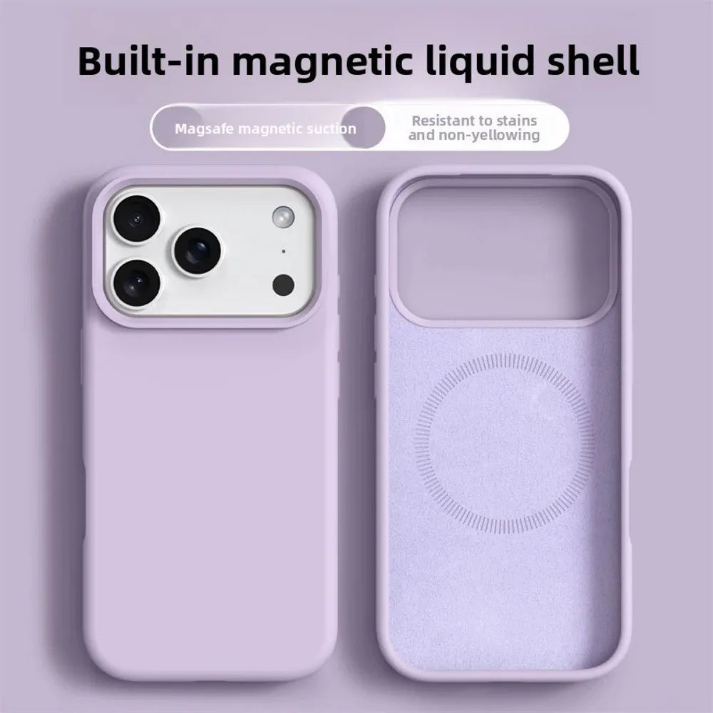 Liquid Silicone MagSafe iPhone Case with Soft Shockproof Bumper for iPhone