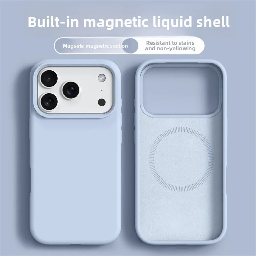 Liquid Silicone MagSafe iPhone Case with Soft Shockproof Bumper for iPhone