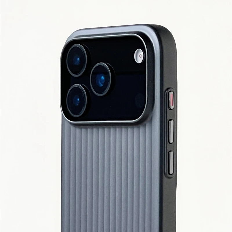 Fashion Plated Luggage Stripe MagSafe iPhone Case Shockproof Matte Wireless Charging Cover for iPhone