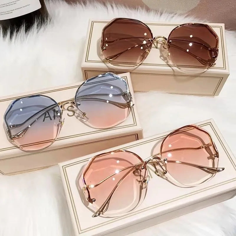 Vintage Oversized Rimless Sunglasses