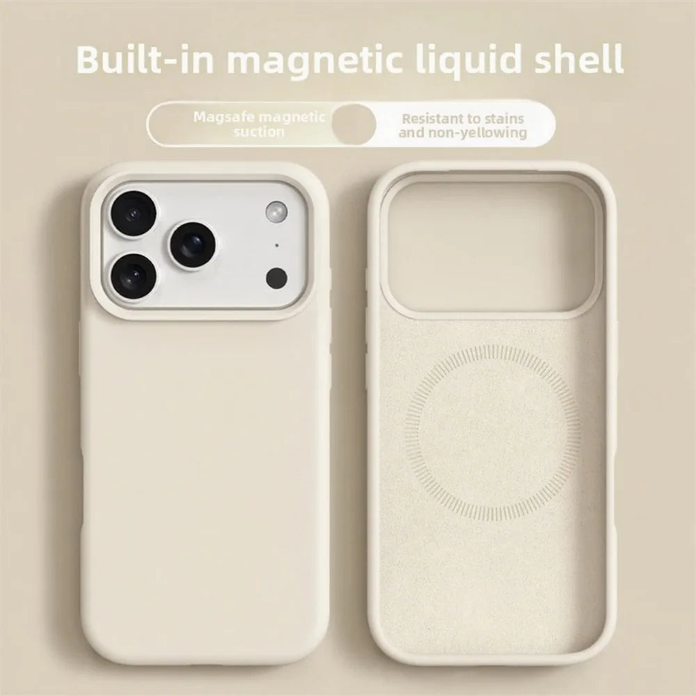 Liquid Silicone MagSafe iPhone Case with Soft Shockproof Bumper for iPhone