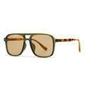 Retro Double Bridge Square Rivet Sunglasses