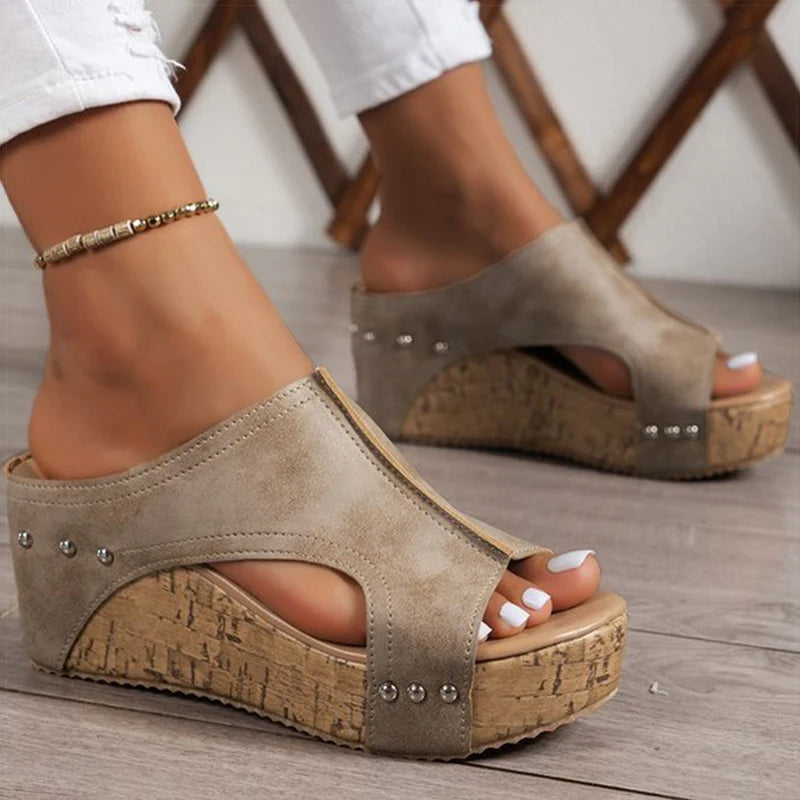 Platform High Heel Wedge Sandals