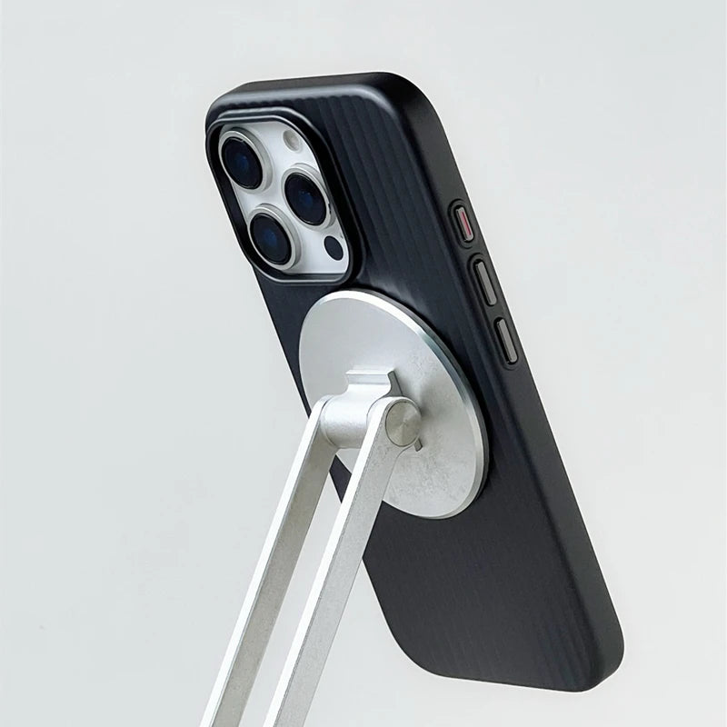 Fashion Plated Luggage Stripe MagSafe iPhone Case Shockproof Matte Wireless Charging Cover for iPhone
