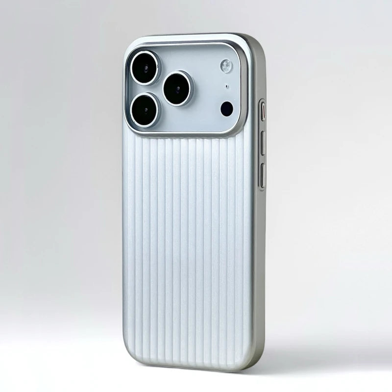 Fashion Plated Luggage Stripe MagSafe iPhone Case Shockproof Matte Wireless Charging Cover for iPhone