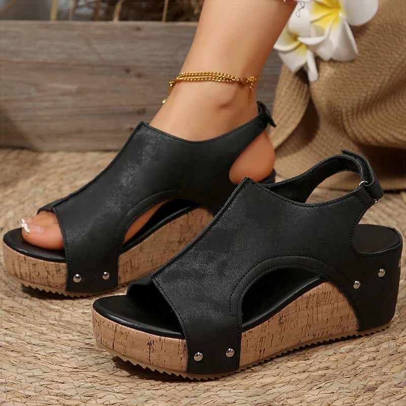 Platform High Heel Wedge Sandals