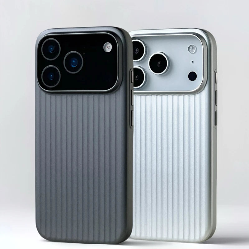 Fashion Plated Luggage Stripe MagSafe iPhone Case Shockproof Matte Wireless Charging Cover for iPhone