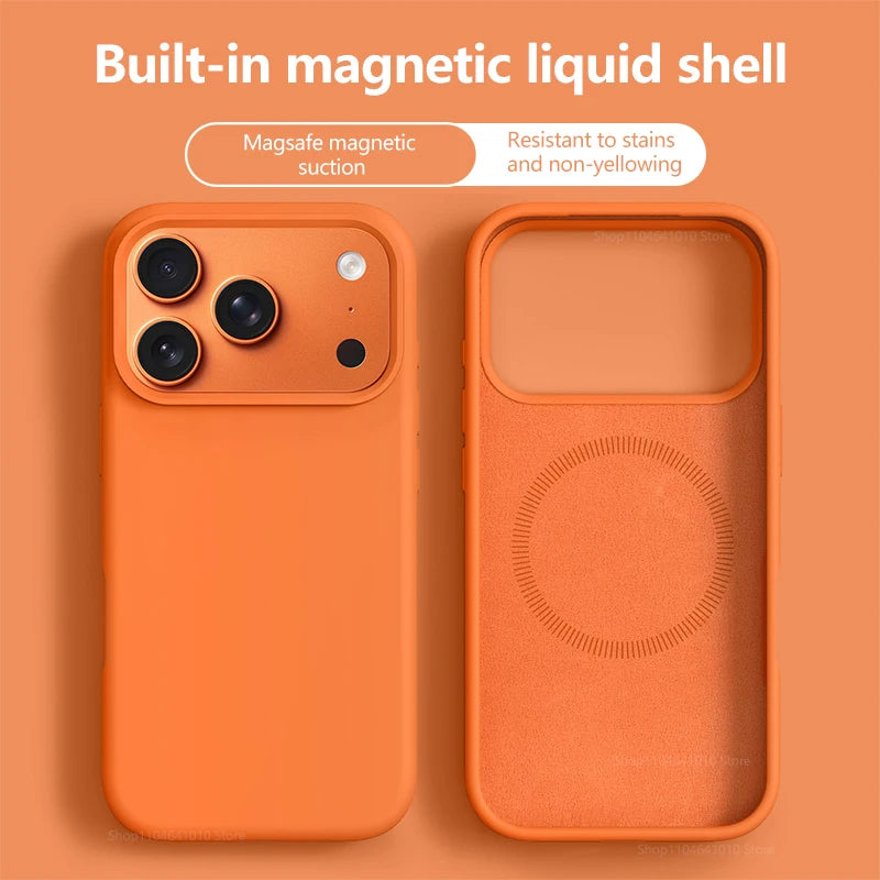 Liquid Silicone MagSafe iPhone Case with Soft Shockproof Bumper for iPhone