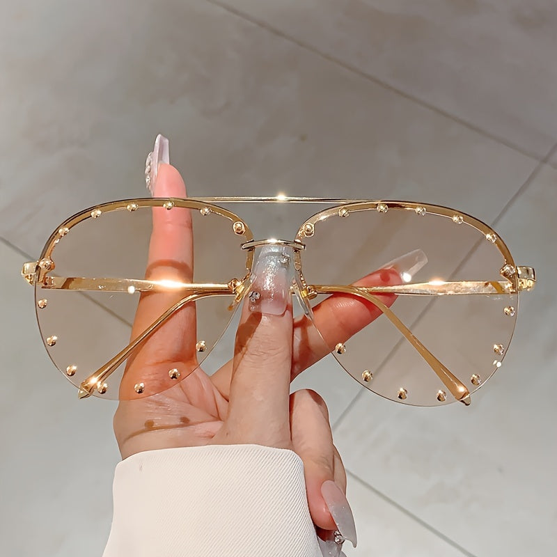 Oversized Vintage Rhinestone Sunglasses