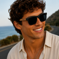 Wood Grain Style Square Sunglasses