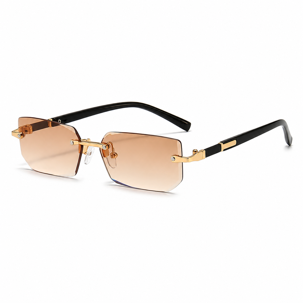 Vintage Rectangle Rimless Sunglasses