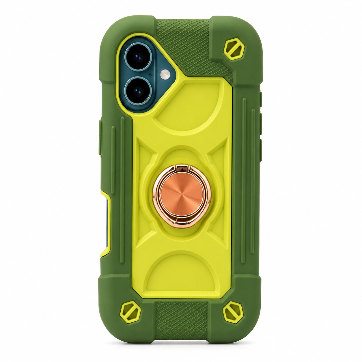 Rugged Hard Armor Grip Case with 360° Ring Stand