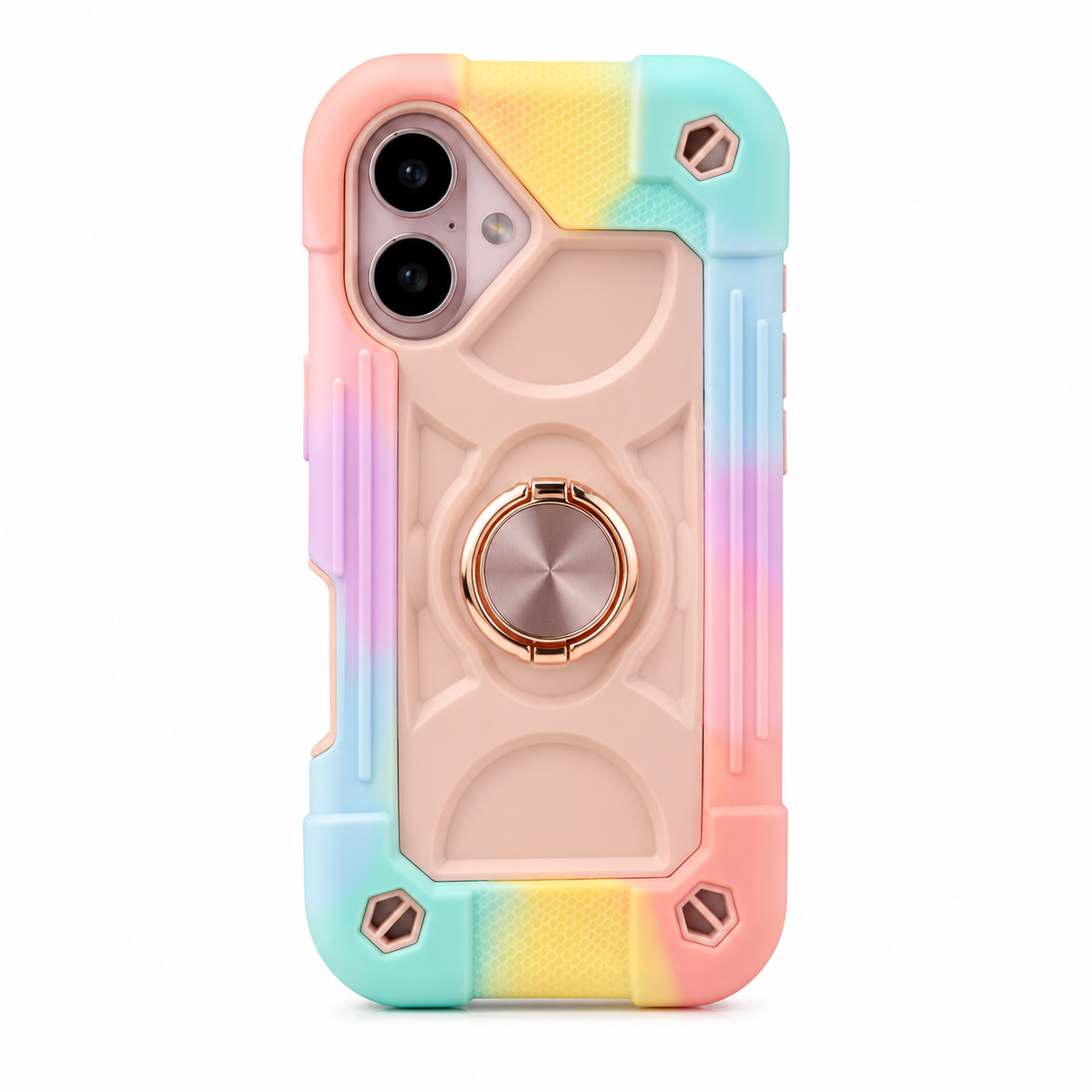 Rugged Hard Armor Grip Case with 360° Ring Stand