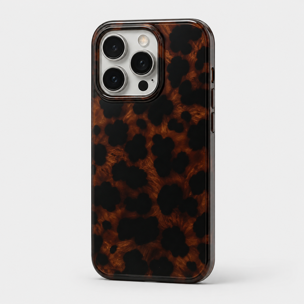 Retro Amber Leopard Print iPhone Case with Soft Shockproof Cove